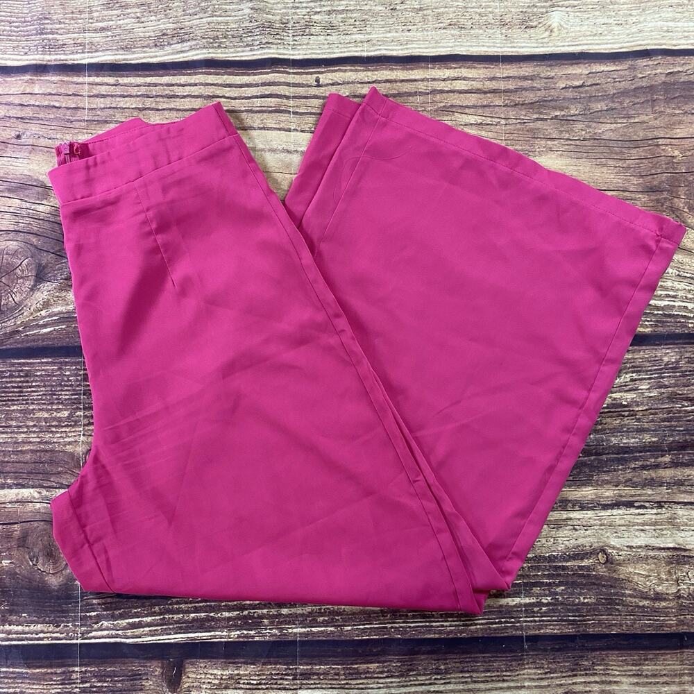 SHEIN Joress Dress Pants Womans Sz L Pink High-Rise Wide Leg